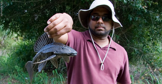 Ghazanfar with his pleco